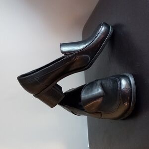 Midtown Black Block Heel Slip on Loafer